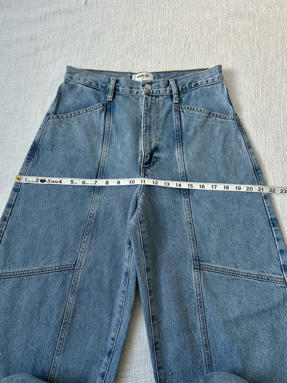 Agolde Mara High-Rise Barrel-Leg Light Wash Jeans Size 27 Curved Baggy Relaxed - Picture 11 of 16